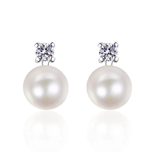 Pearl Diamond Stud Earrings
