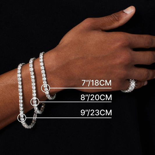 8MM Cuban Iced Clasp Bracelet (Silver)