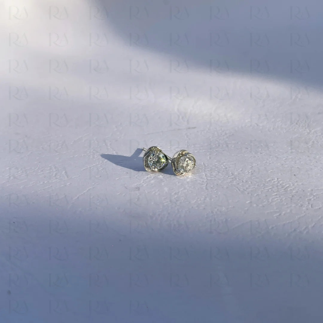 Dainty Silver Heart Studs