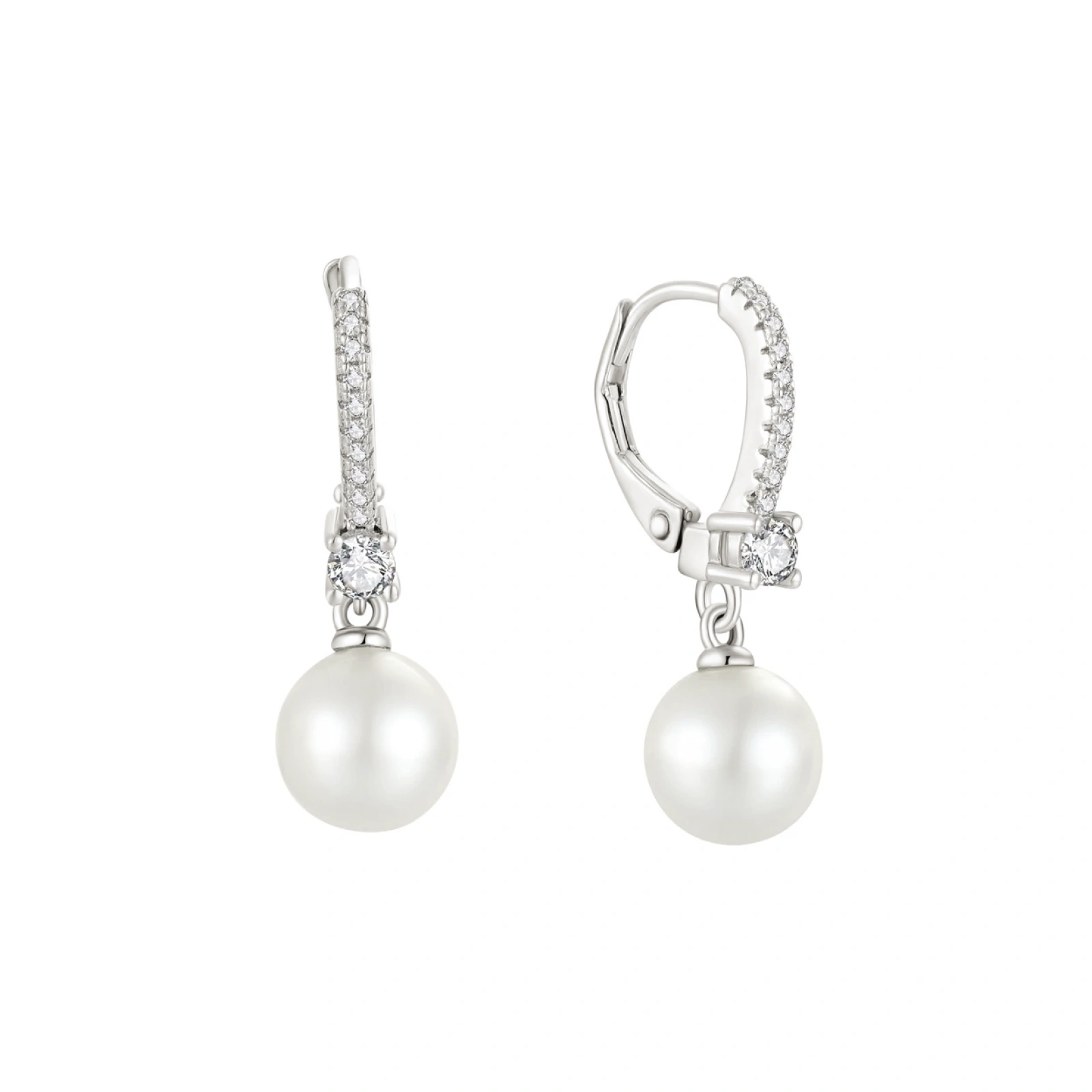 Pearl Pavé Huggies