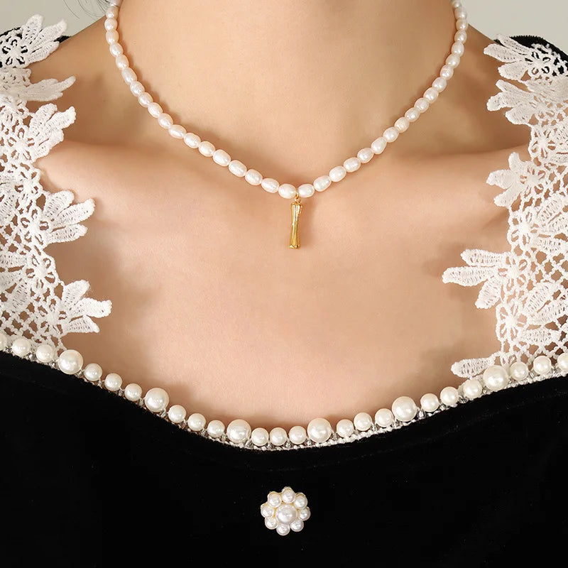 Ayo Letter Pearl Necklace