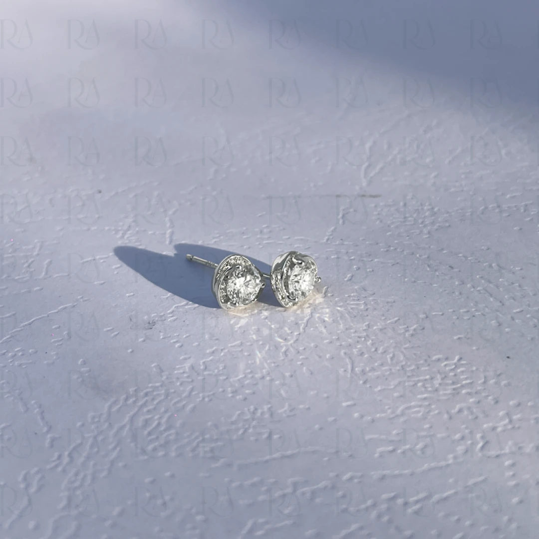 Dainty Silver Heart Studs