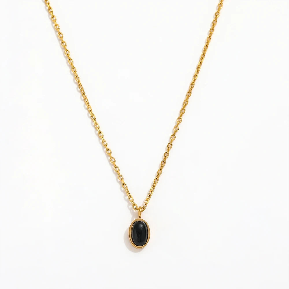Onyx Tear Drop Necklace – ÌTURA Jewelry Onyx Tear Drop Necklace – ÌTURA Jewelry
