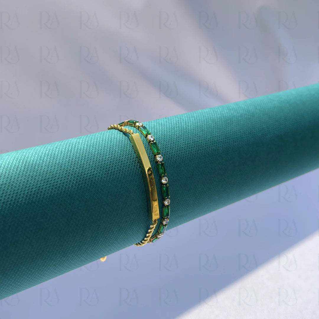 Emerald Baguette Tennis Bracelet