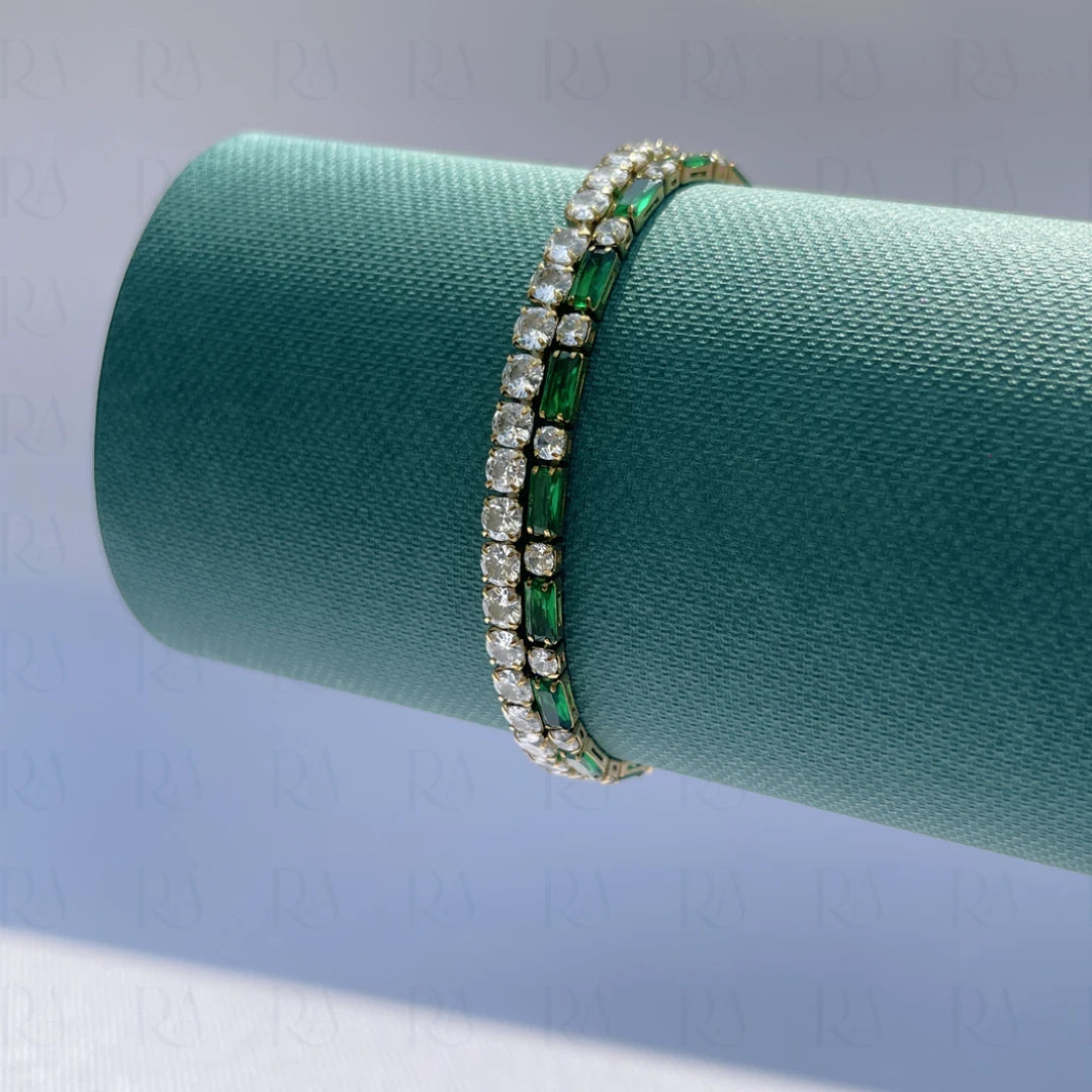 Emerald Baguette Tennis Bracelet