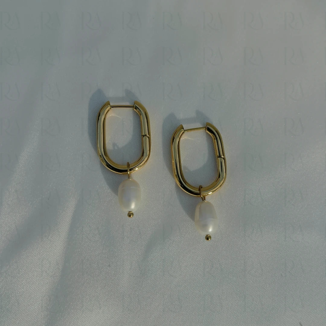Pearl U-Drop Earrings