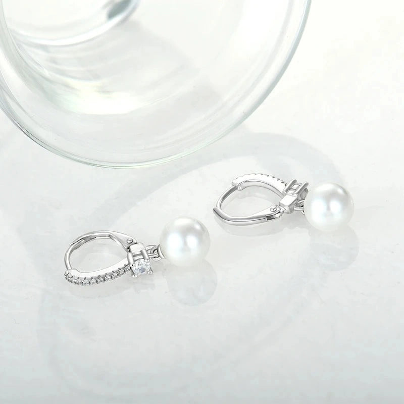 Pearl Pavé Huggies