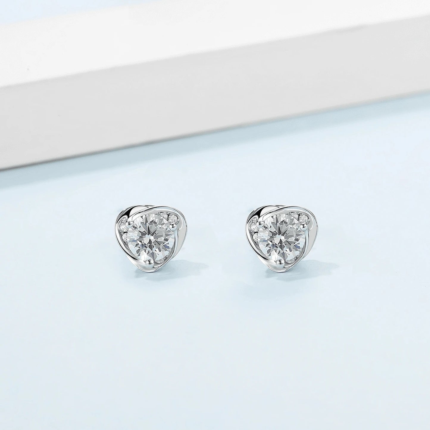 Dainty Silver Heart Studs