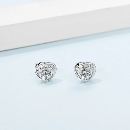 Dainty Silver Heart Studs