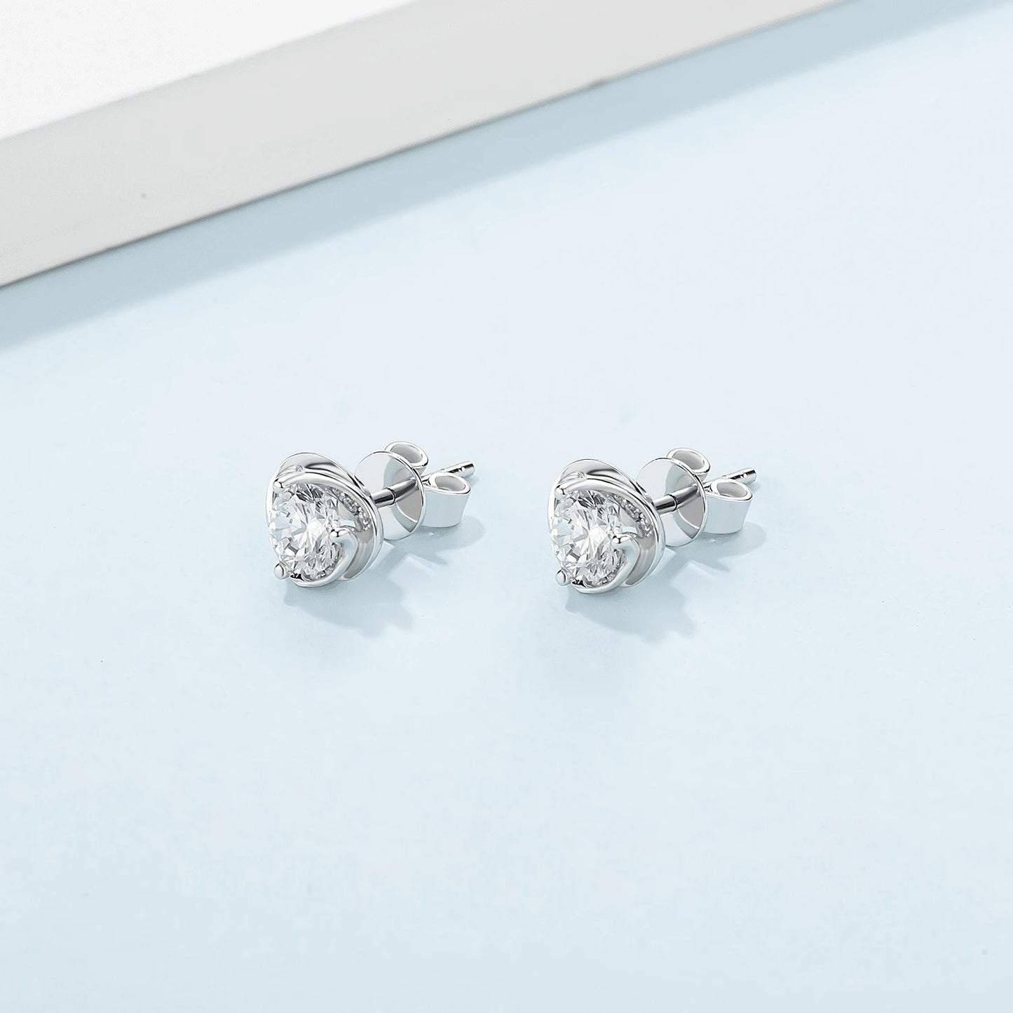 Dainty Silver Heart Studs