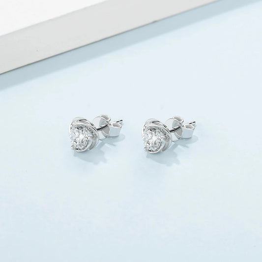 Dainty Silver Heart Studs