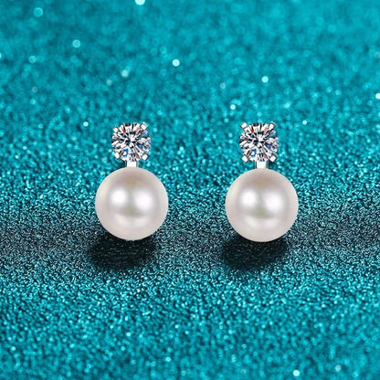 Pearl Diamond Stud Earrings