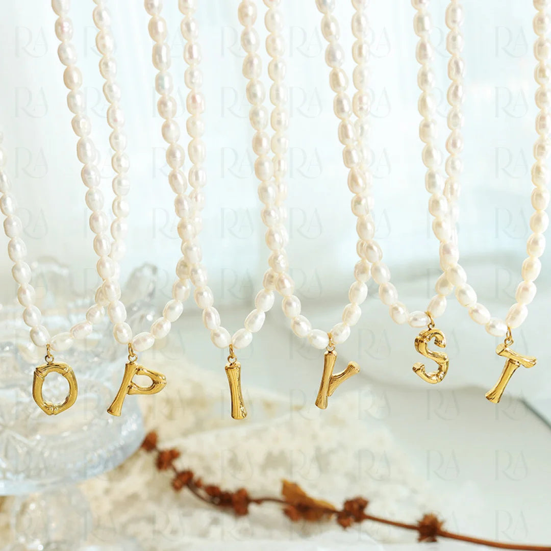 Ayo Letter Pearl Necklace