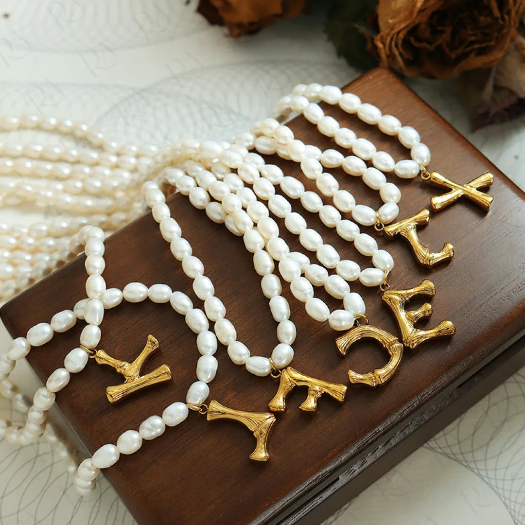 Ayo Letter Pearl Necklace