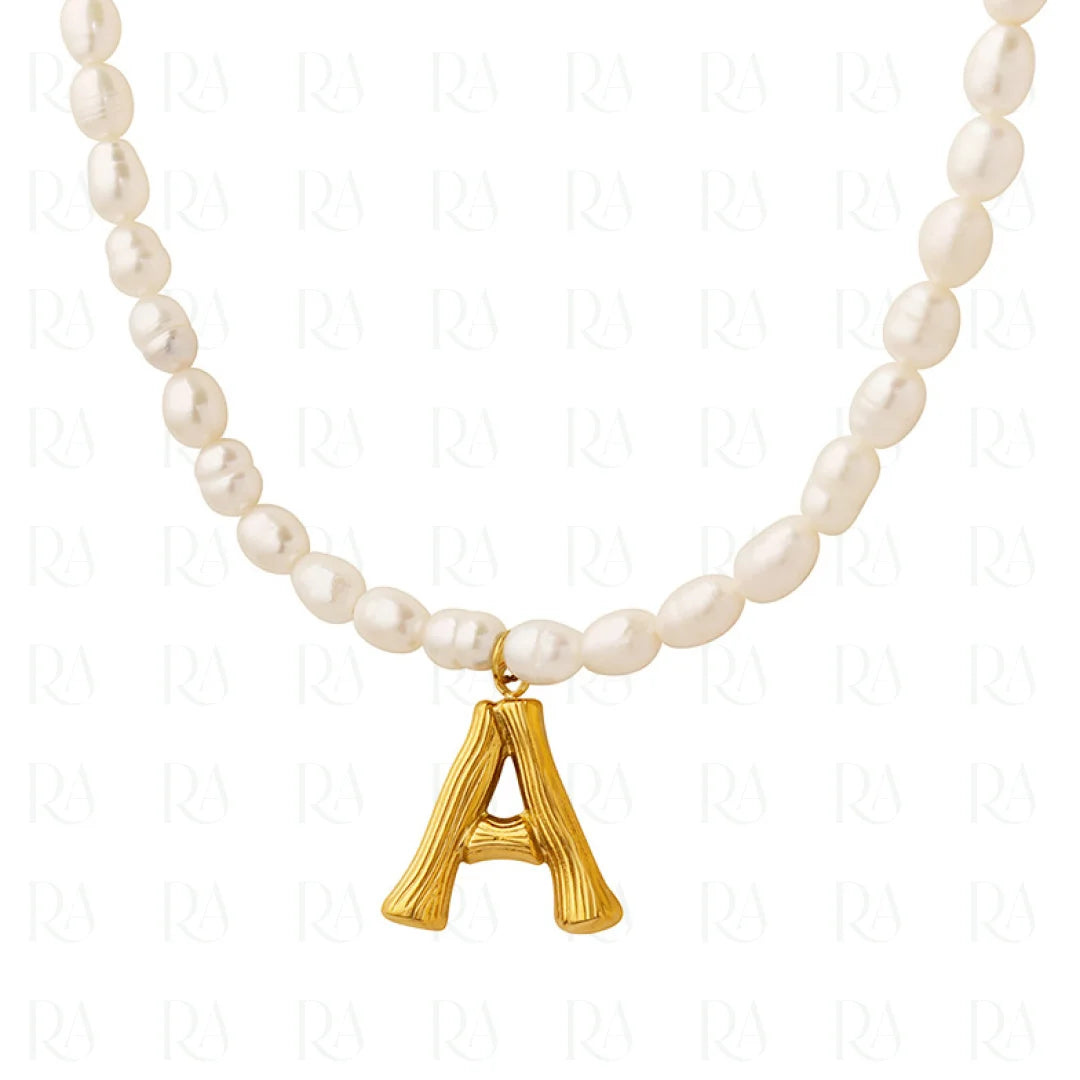 Ayo Letter Pearl Necklace