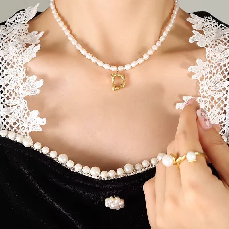 Ayo Letter Pearl Necklace