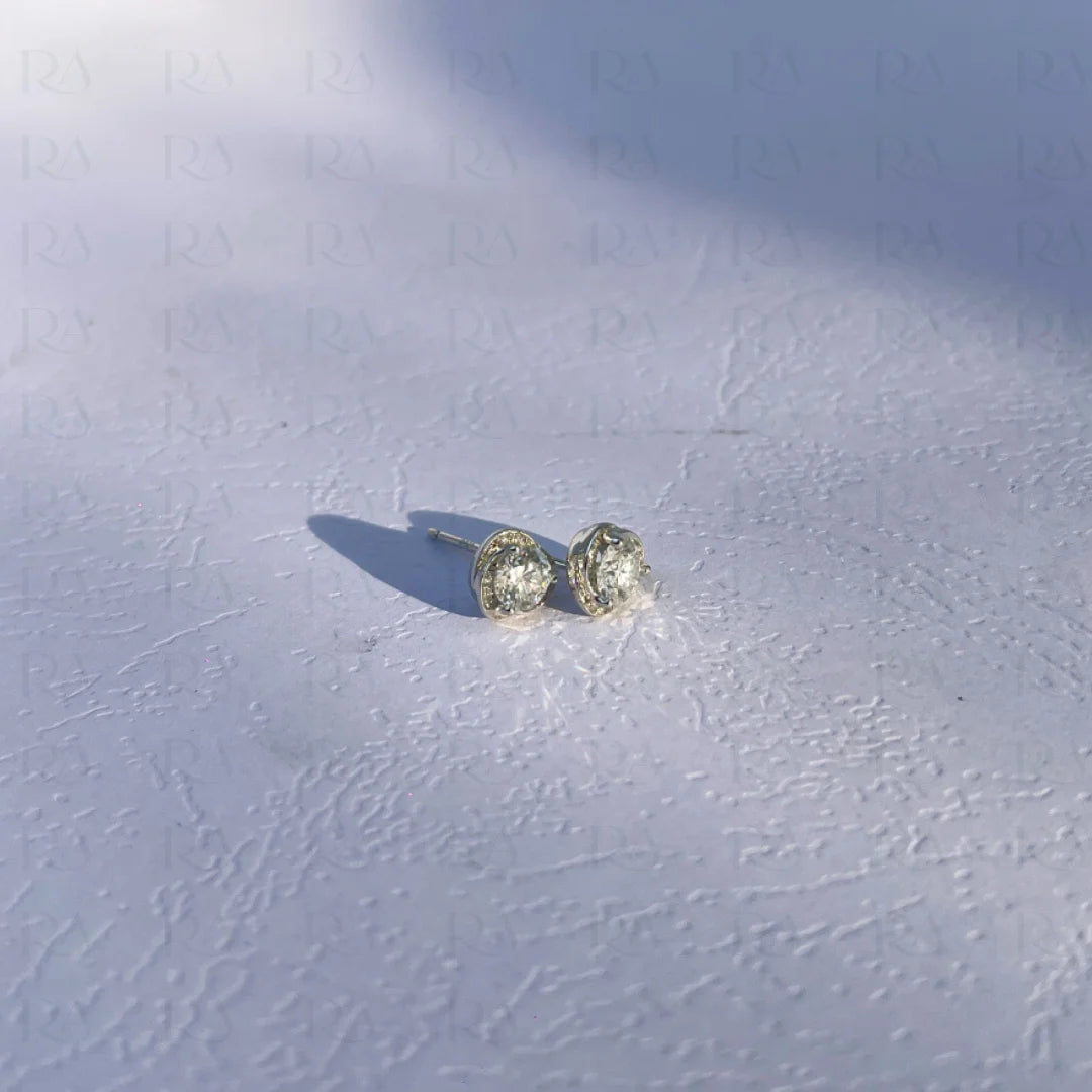 Dainty Silver Heart Studs