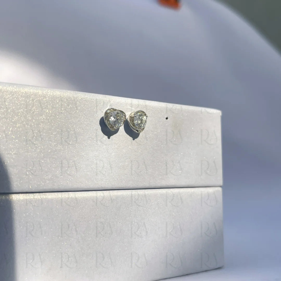 Dainty Silver Heart Studs
