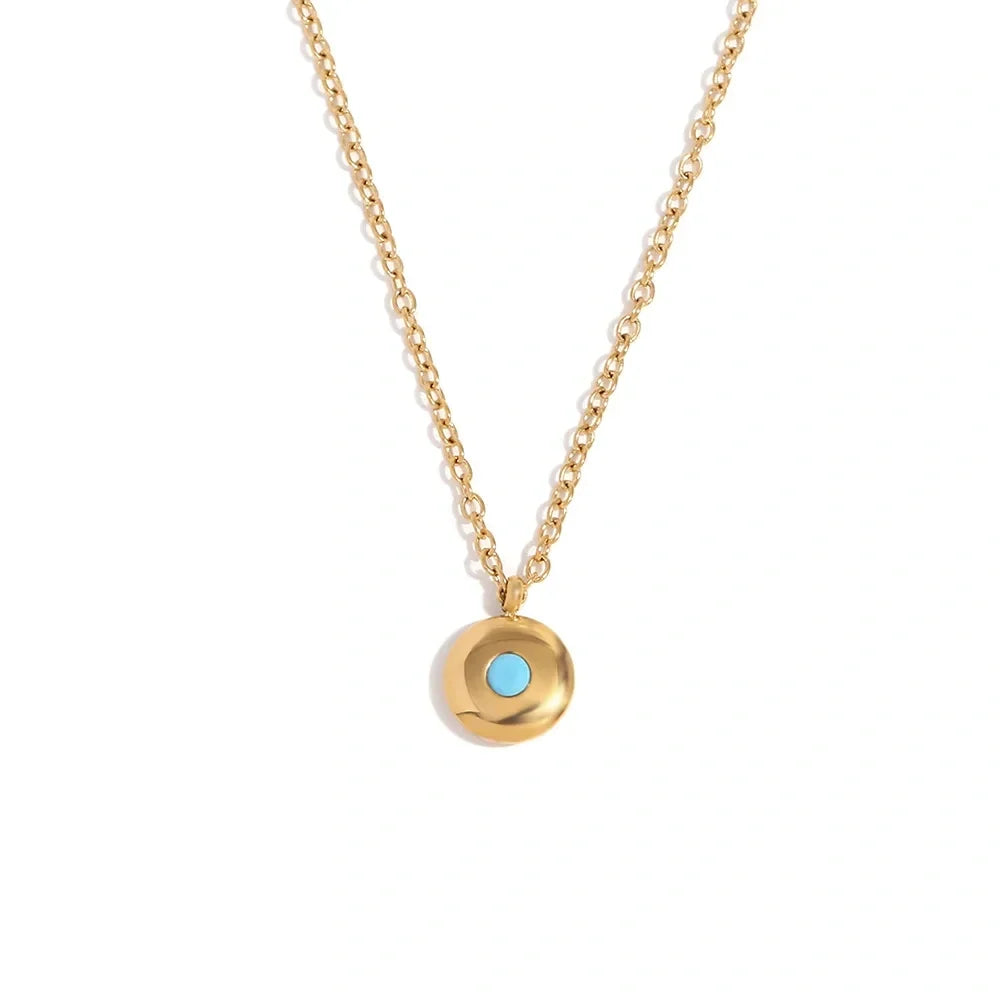 Dainty Birthstone Necklace, December | Turquoise