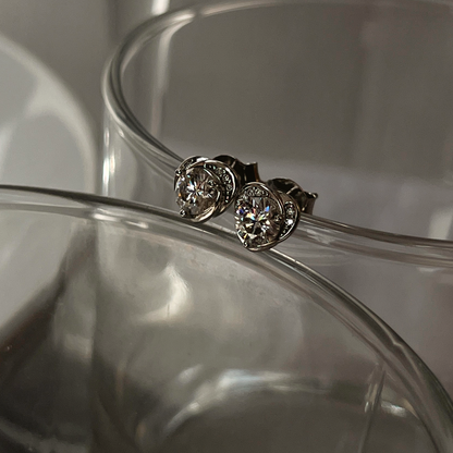 Dainty Silver Heart Studs