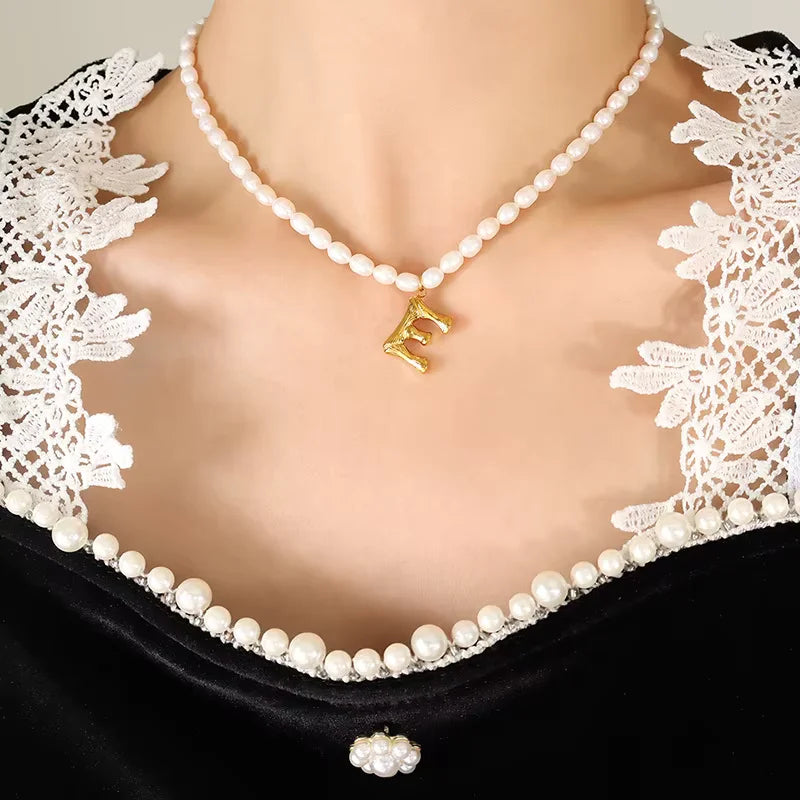 Ayo Letter Pearl Necklace