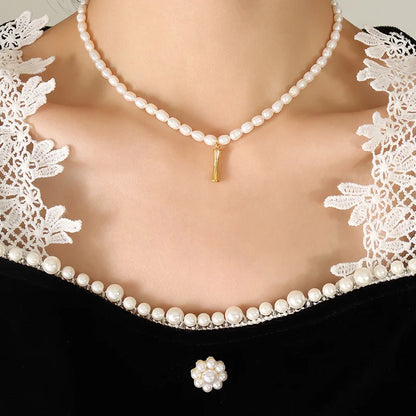 Ayo Letter Pearl Necklace