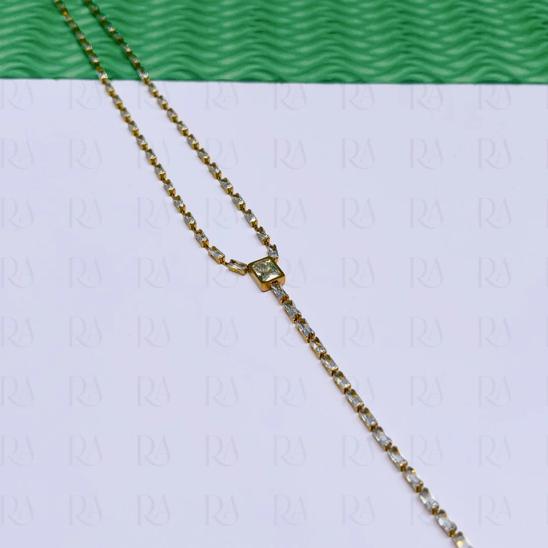 Lumi Baguette Drop Necklace