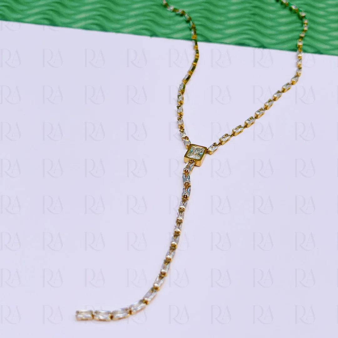 Lumi Baguette Drop Necklace