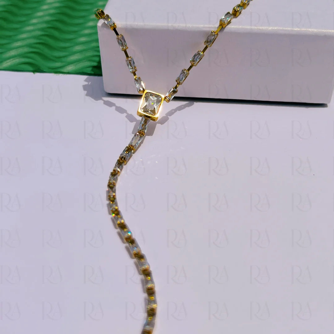Lumi Baguette Drop Necklace
