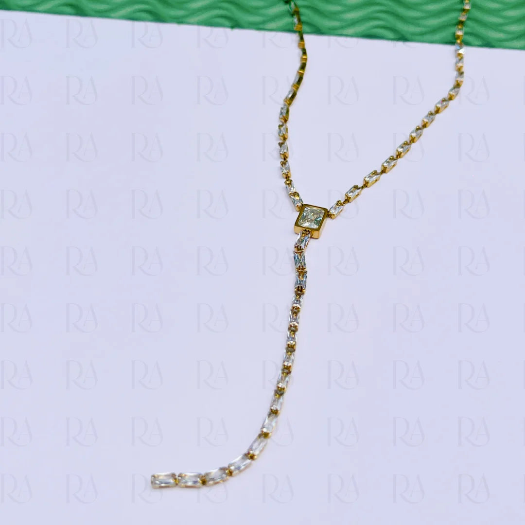 Lumi Baguette Drop Necklace