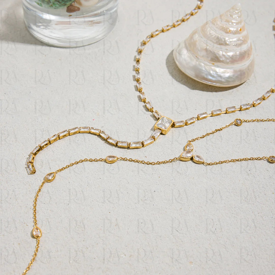 Lumi Baguette Drop Necklace