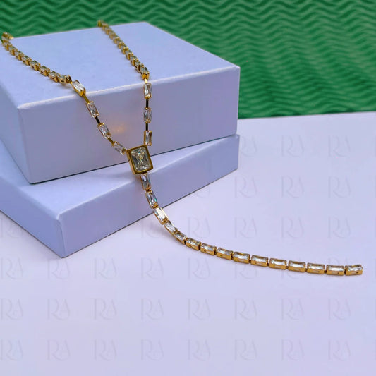 Lumi Baguette Drop Necklace