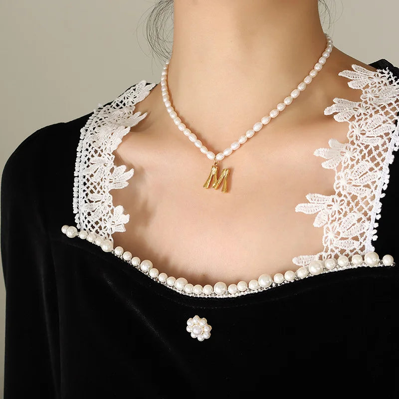 Ayo Letter Pearl Necklace