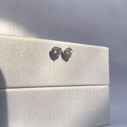 Dainty Silver Heart Studs