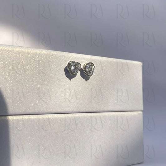 Dainty Silver Heart Studs