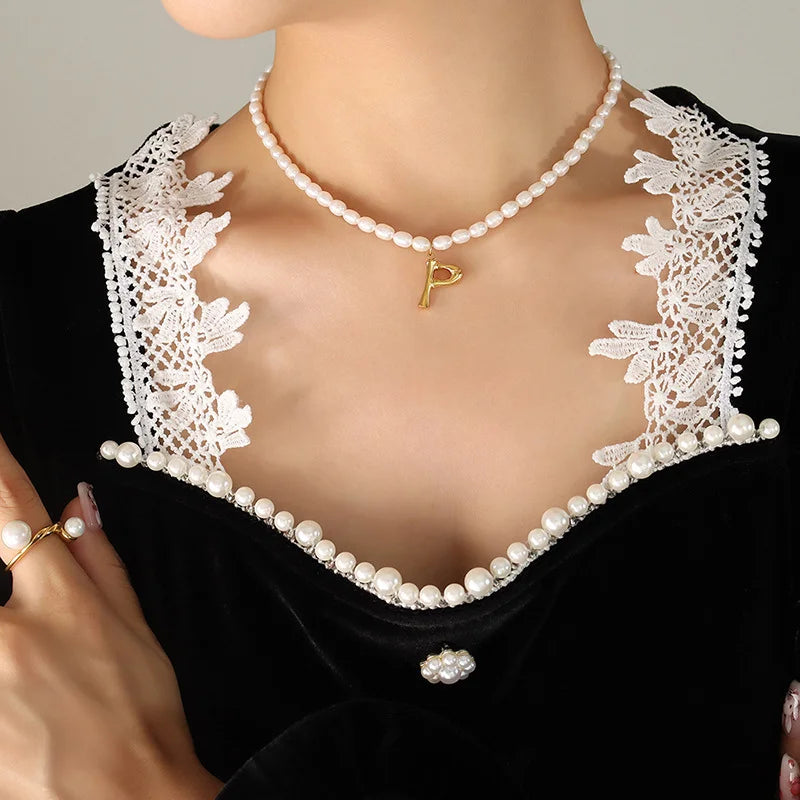 Ayo Letter Pearl Necklace