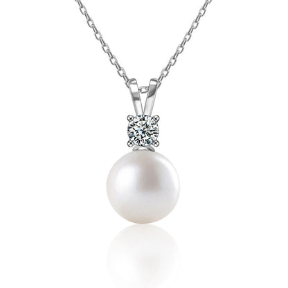 Pearl Diamond Stud Necklace