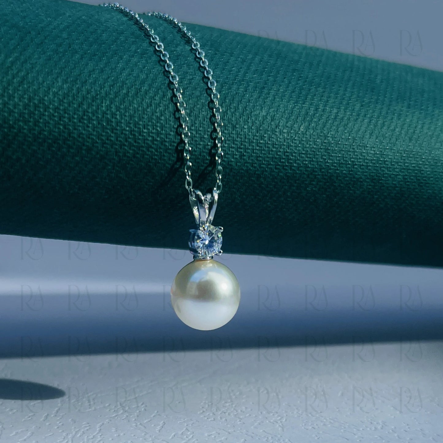 Pearl Diamond Stud Necklace