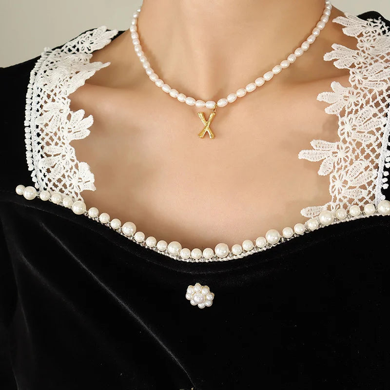 Ayo Letter Pearl Necklace