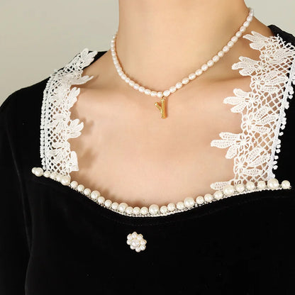 Ayo Letter Pearl Necklace