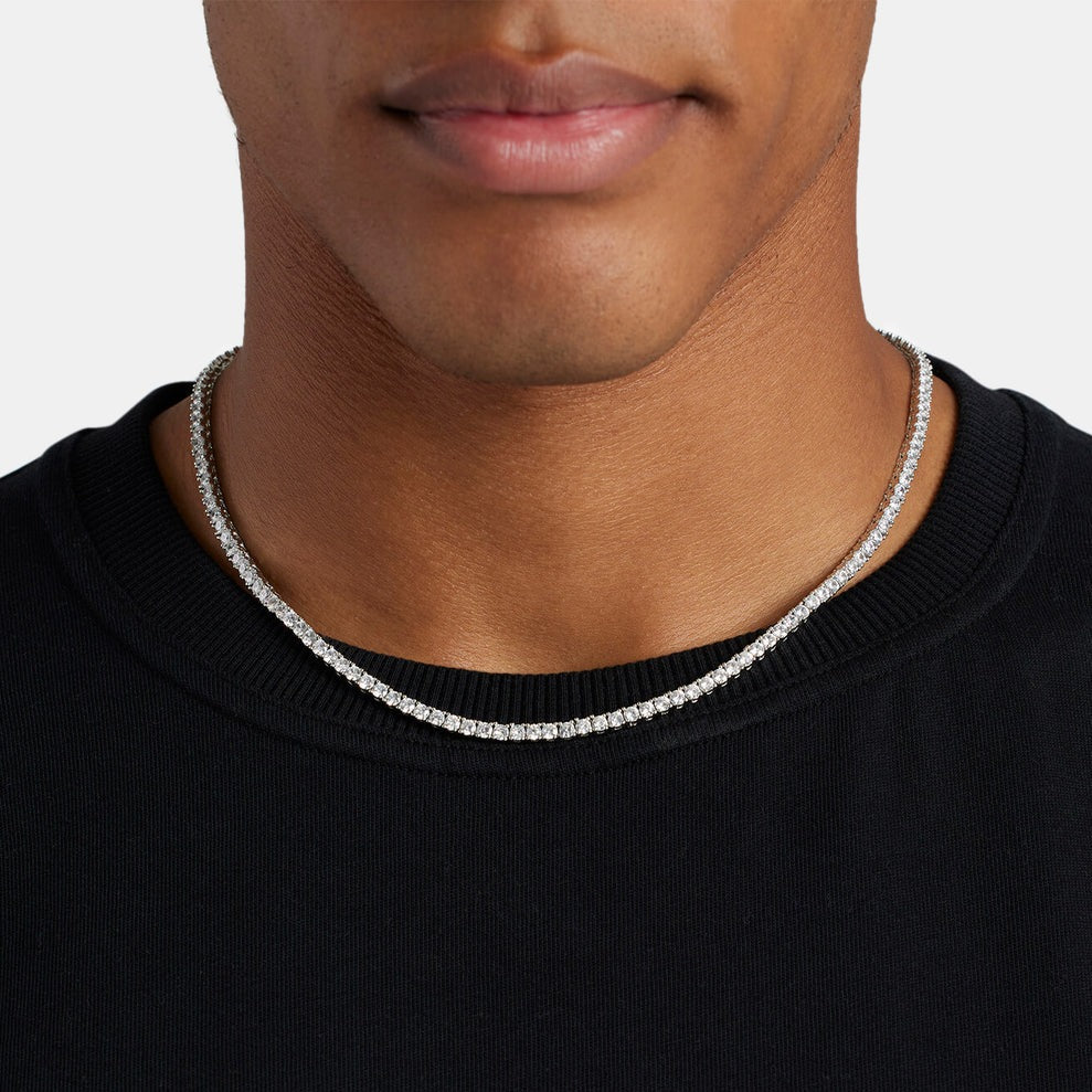 3MM Tennis Chain Necklace (Silver)