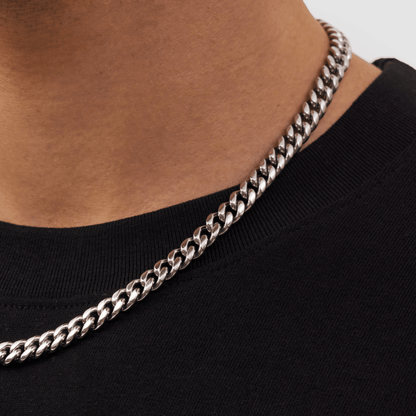 8MM Cuban Chain Set (Silver)