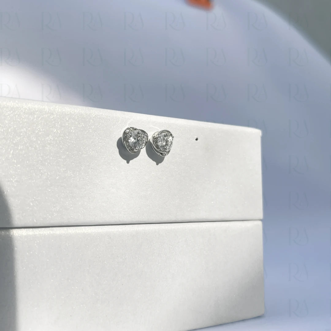 Dainty Silver Heart Studs