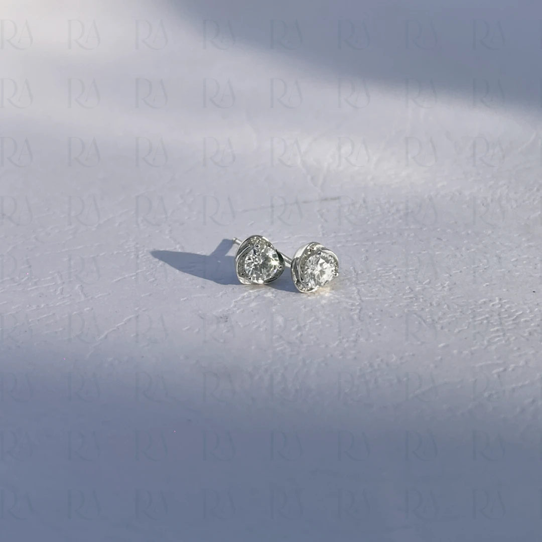 Dainty Silver Heart Studs