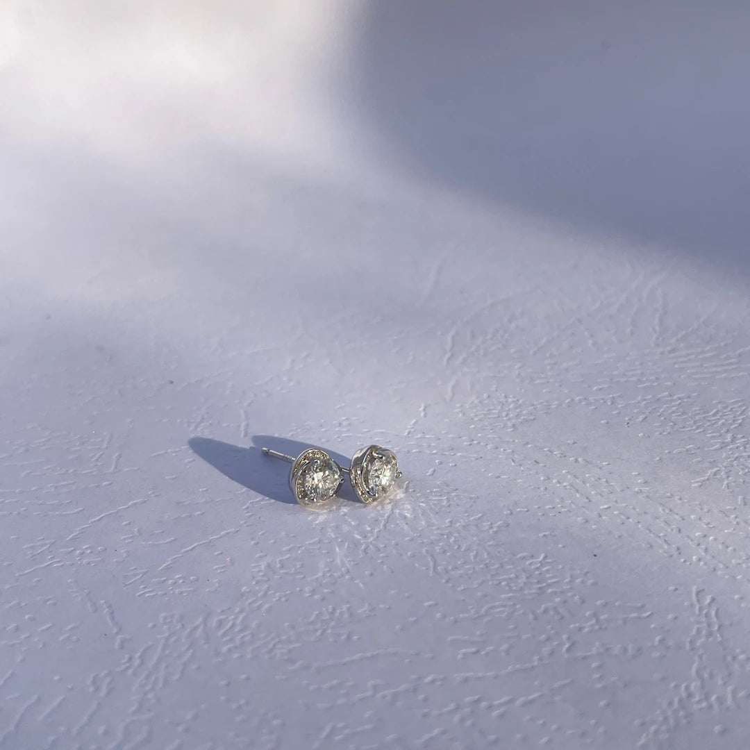 Dainty Silver Heart Studs