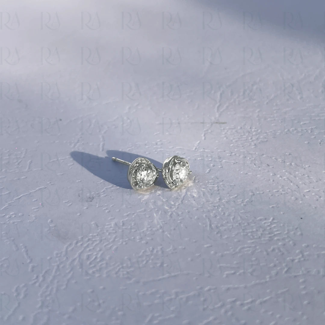 Dainty Silver Heart Studs