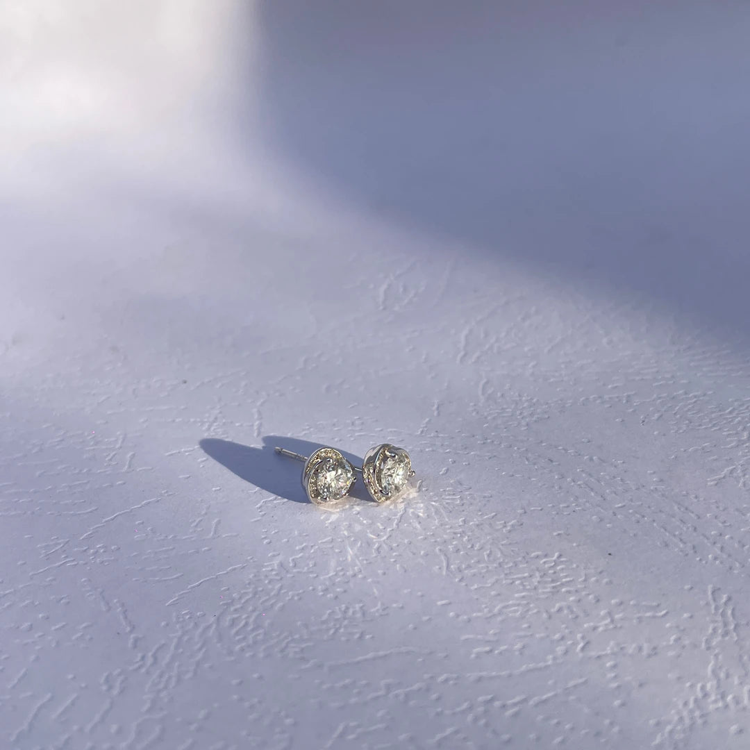 Dainty Silver Heart Studs