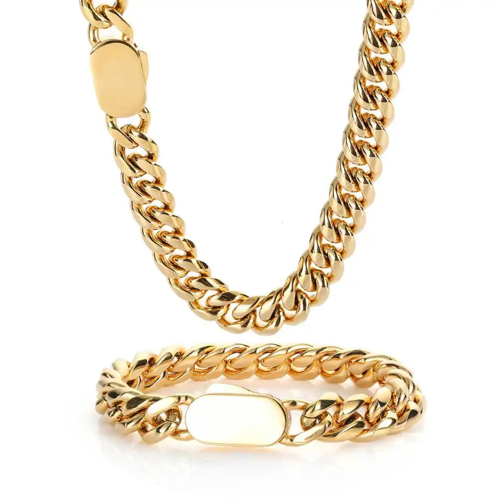 8MM Cuban Chain Set (Gold)