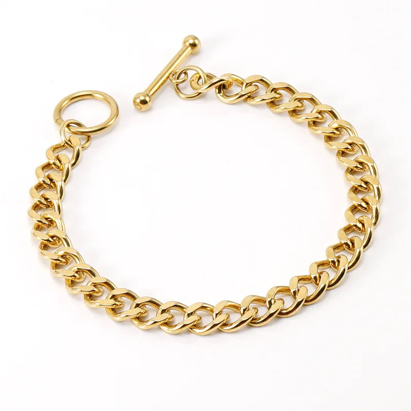 Toggle Chain and Bracelet Set (Gold)