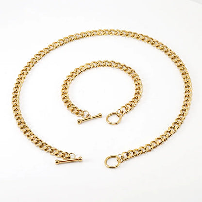 Toggle Chain and Bracelet Set (Gold)